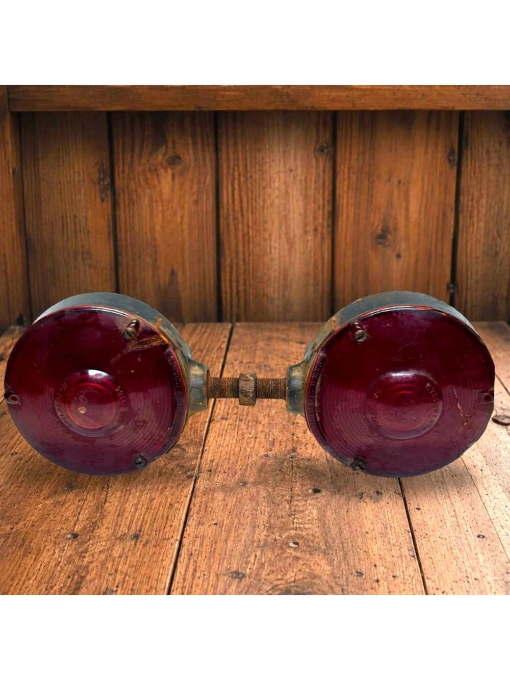 Rusty Salvage Vintage Signal-Stat Dual Tail/Stop Lights with Adjustable Mounting - Picture 1 of 10